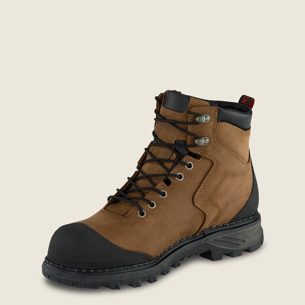 Mens Red Wing Burnside - 6-inch Waterproof Toe - Safety Boots Brown/Black - KVA690784